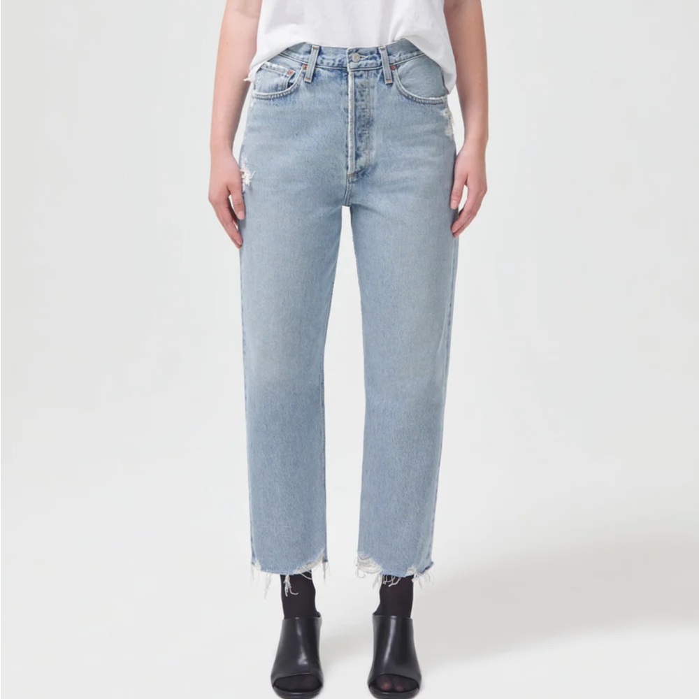 AGOLDE 90s crop mid rise straight